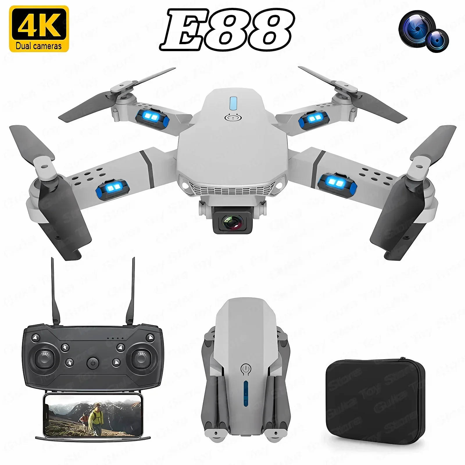 Drone Camera 4K - E88 Pro WIFI FPV Drone Groothoek